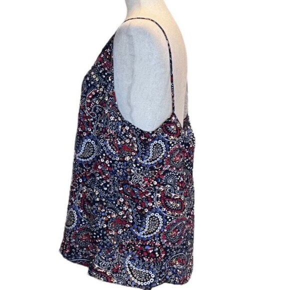 Papaya Womens Navy Multicolor Floral Pattern Lace Sleeveless Pullover Top SZ 18 - Picture 3 of 8